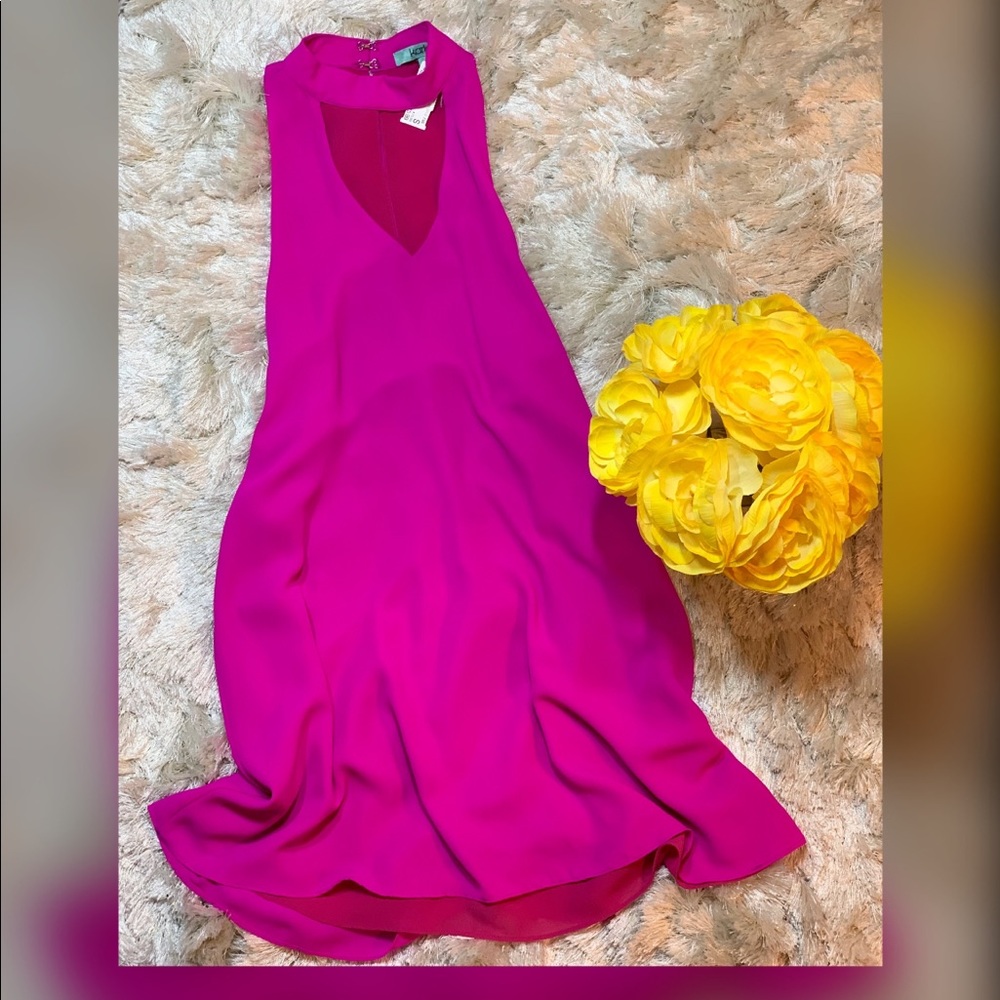 Pink Halter Flowy Dress NWT